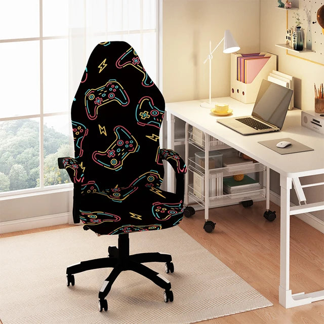 Computer Gaming Chair Cover Fashion Printed Elastic E-Sports Swivel Chair Protect Dust Covers Home Office Armchair Slipcovers eprolo