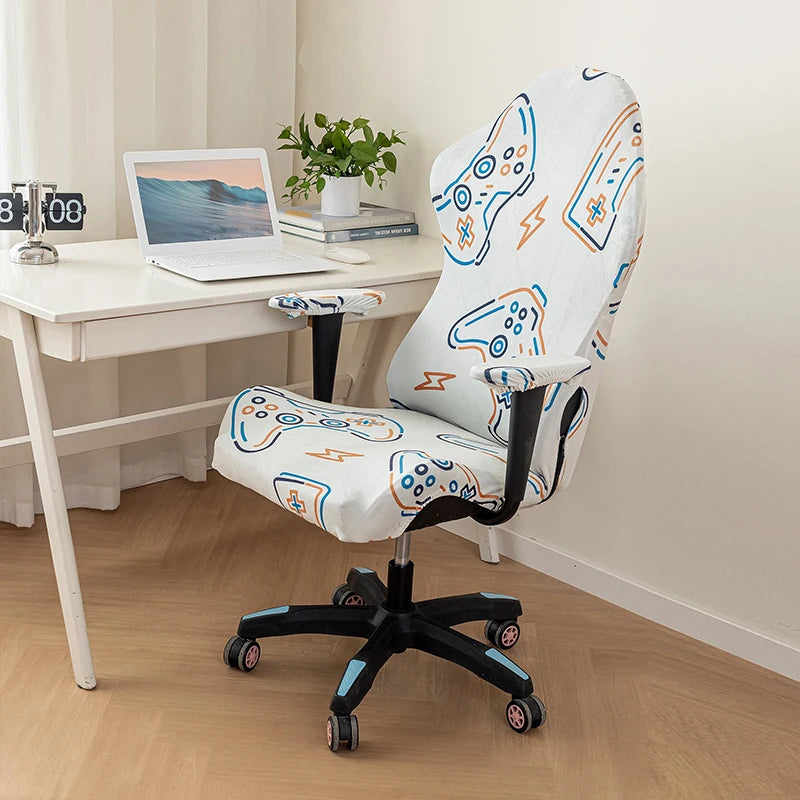 Computer Gaming Chair Cover Fashion Printed Elastic E-Sports Swivel Chair Protect Dust Covers Home Office Armchair Slipcovers eprolo