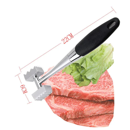 American-Style Stainless Steel Meat Tenderizer – Dual-Sided Steak Hammer - Shello's Creative Boutique
