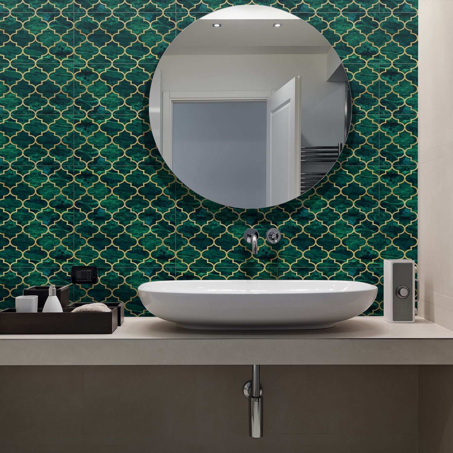 Funlife City Lights Thickened Brick Stickers Emerald Light Luxury Home Wall Decoration Stickers