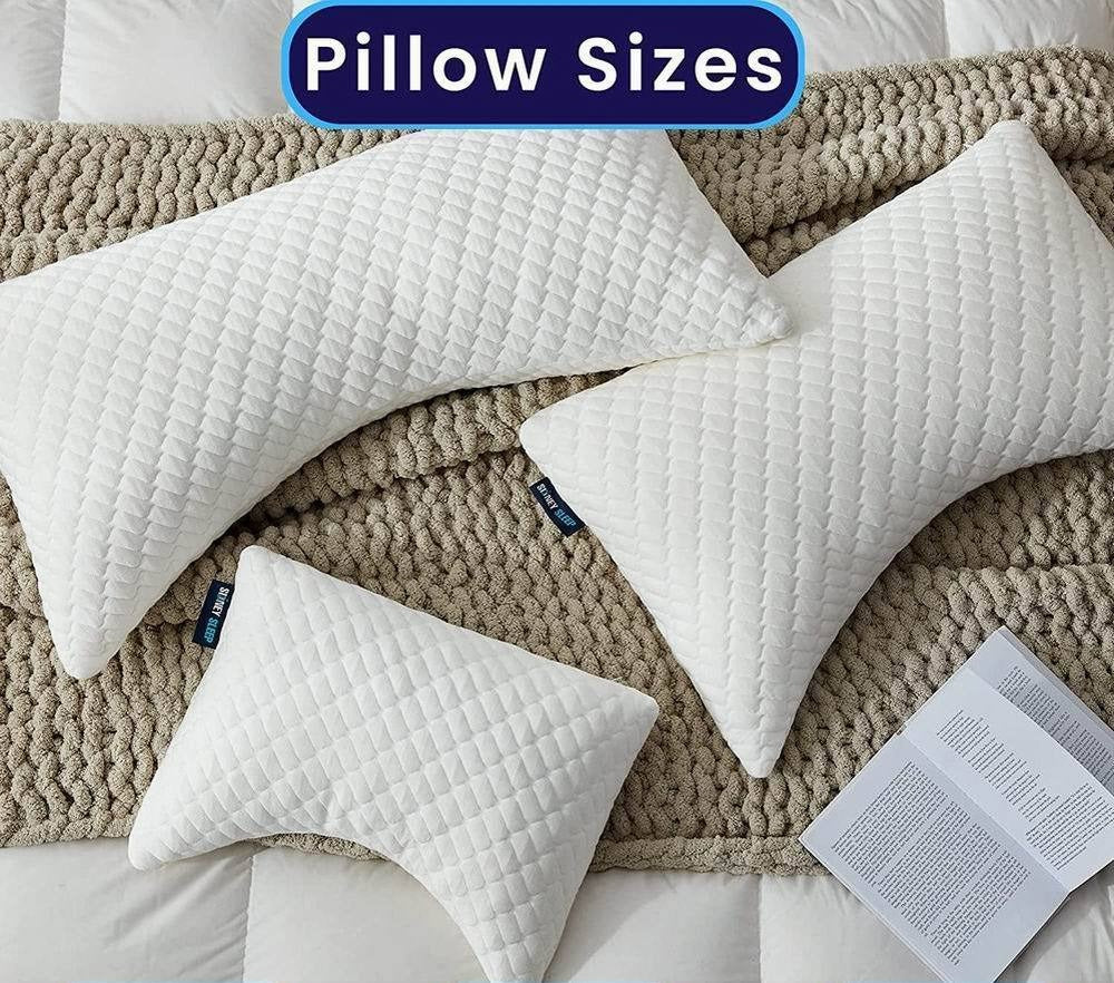 Shredded Memory Foam Bamboo Cooling Pillow - Perfect for Back & Side Sleepers