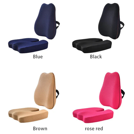 Summer Office Cushion Lumbar Back Support One Set Of Sedentary Gods Memory Foam Seat Cushion Chair Pad - Shello's Creative Boutique
