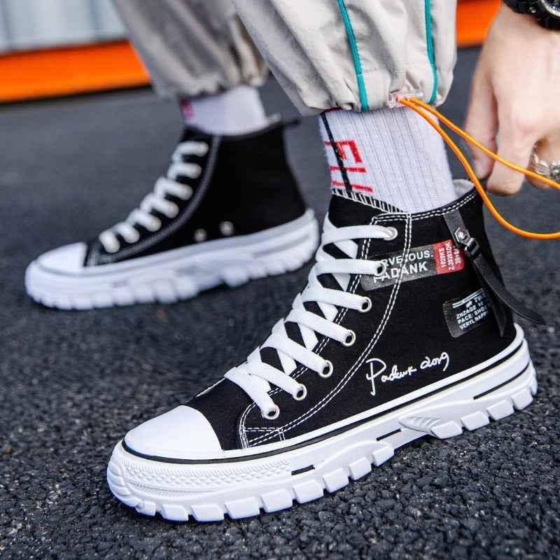 Breathable canvas shoes, Hong Kong style men's shoes, Korean version fashionable men's casual trendy shoes - Shello's Creative Boutique