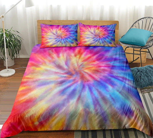 Color Tie Dye Home Textile Pillow Cover Sheet Quilt Cover Three or Four Piece Set - Shello's Creative Boutique