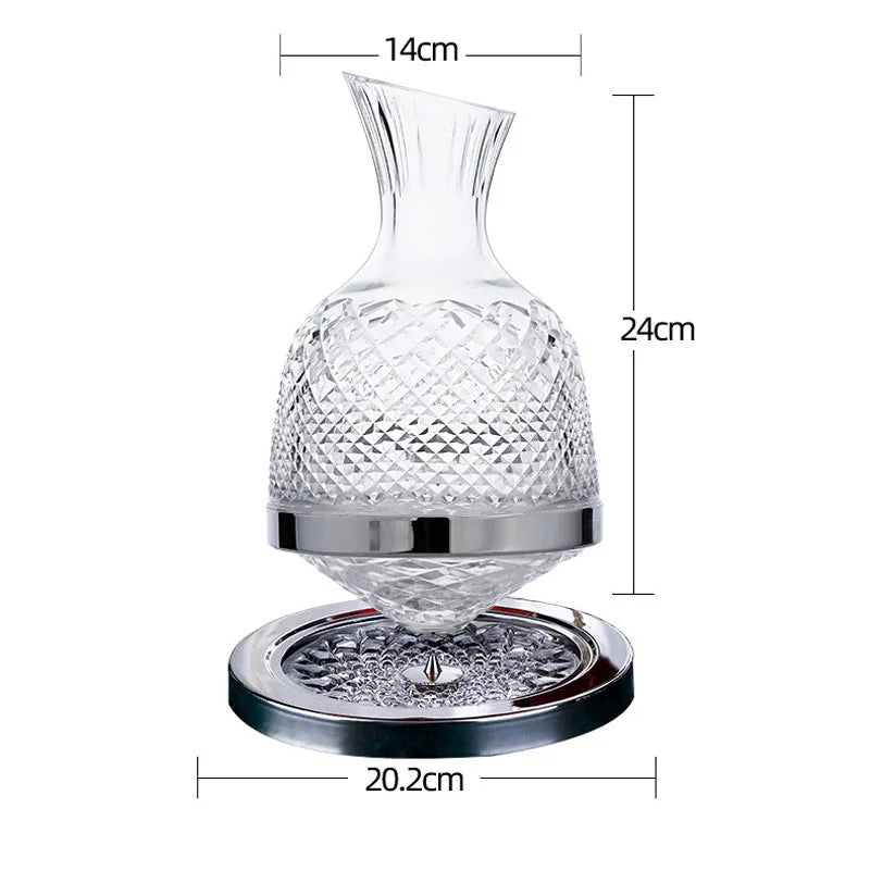 360 Rotating Wine Decanter Tumbler Design Dispenser Crystal Glass Wine Aerator Mirror Jug Gift Bar Decor Art Glassware 1500ML eprolo