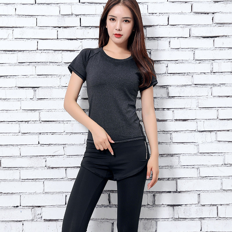 Women Yoga Sport Suit quick Dry Bra Set 5 Piece Female Short-sleeved shorts long pants Outdoor Sportswear Fitness suit eprolo