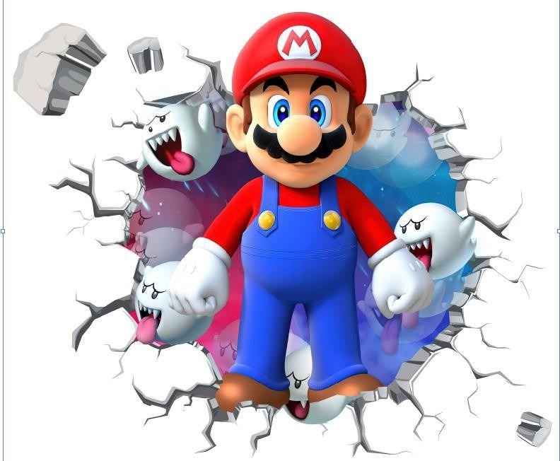 Mario Wall Stickers PVC Self-Adhesive Anime Game Decor for Children's Rooms and Kindergartens