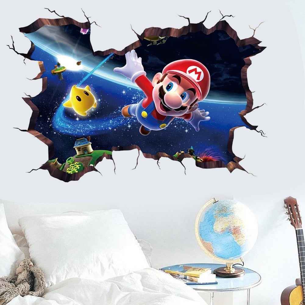 Mario Wall Stickers PVC Self-Adhesive Anime Game Decor for Children's Rooms and Kindergartens