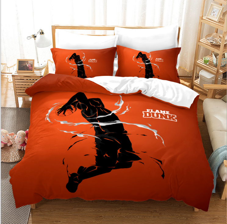 3D digital printing basketball action three piece quilt cover eprolo