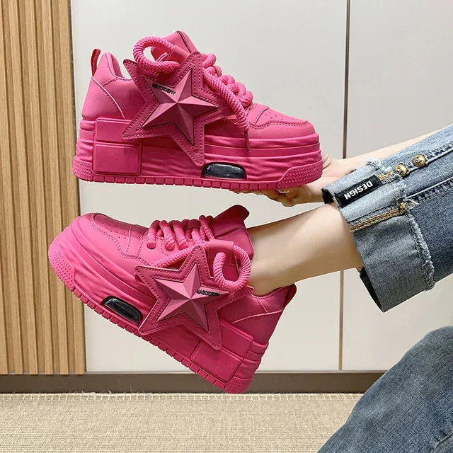 Women Sneakers Platform Casual Sports Star Design Vulcanized Shoes - Shello's Creative Boutique