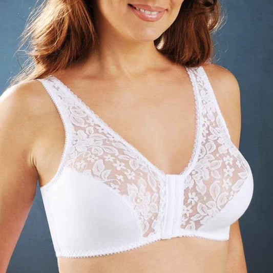 Wire-Free Sports Bra with Front Buckle - Plus Size Lace Comfort Bra - Shello's Creative Boutique