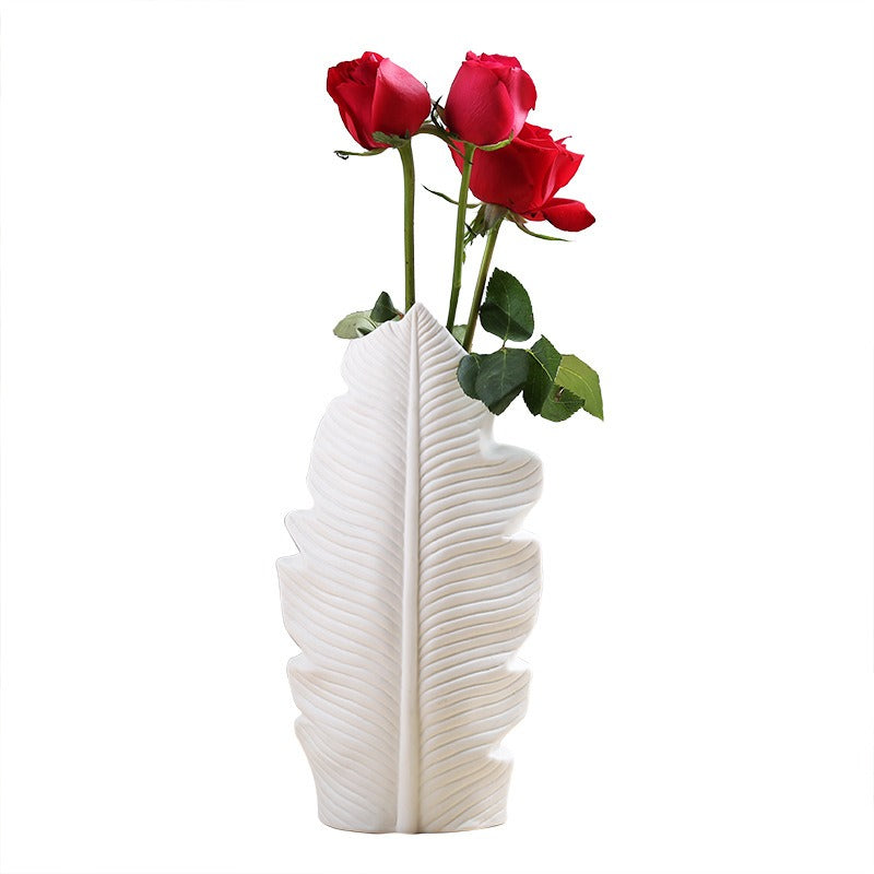 Scandinavian Simple Style Ceramic Vase Decoration Pure White Pigment Roasted Flower Decoration eprolo