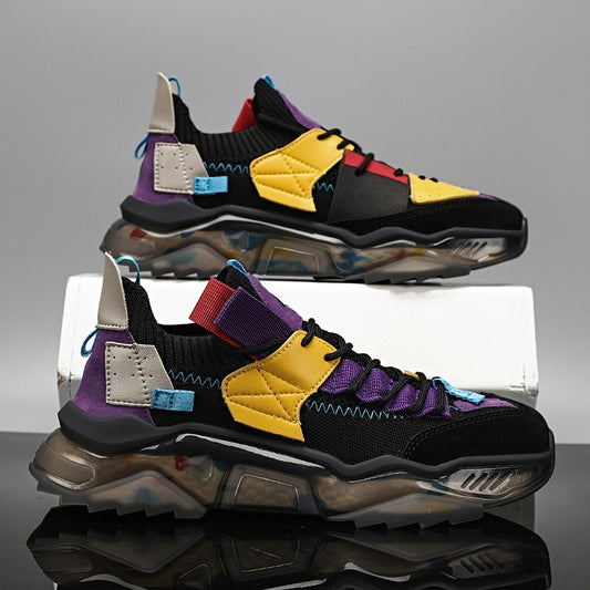 Sneakers Men's Large New Casual Breathable Thick Soled Trend Daddy Shoes Light Flying Woven Running Shoes eprolo