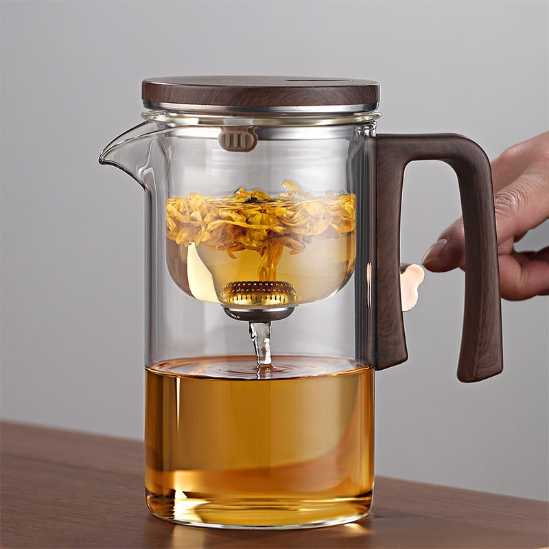 Xiaoman Waist new rodless elegant cup, one click magnetic suction filter glass tea pot, automatic tea separation tea cup eprolo