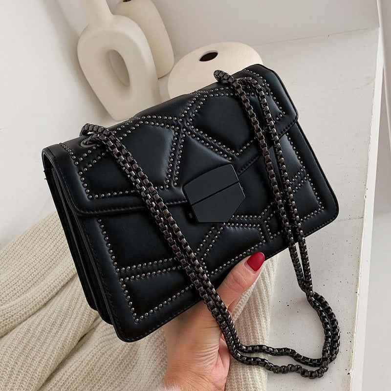 Fashionable Rivet Crossbody Bag – Chic, Edgy, and Timeless - Shello's Creative Boutique