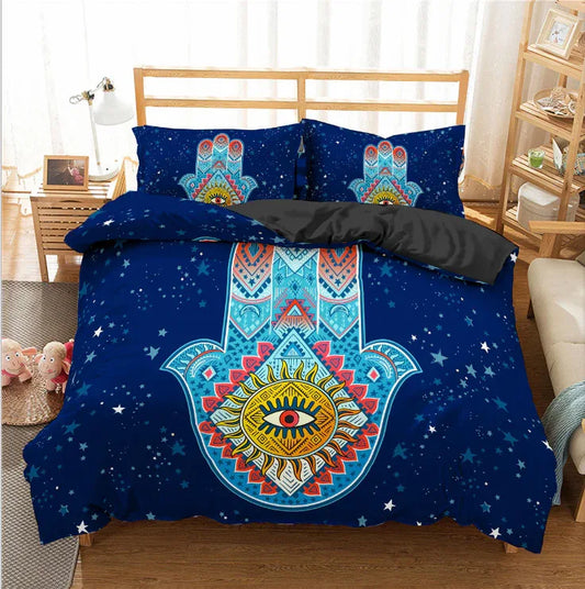 3D palm new digital printing bed three piece set - Shello's Creative Boutique