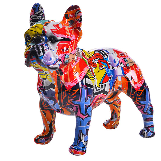 Colorful Bulldog Resin Crafts Decoration Living Room Office Entrance Desktop Home Soft Decoration eprolo