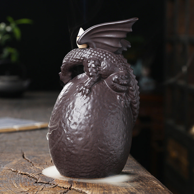 European Style Ceramic Pterosaur Back Flow Incense Burner Dragon Back Flow Aromatherapy Stove Home Decoration