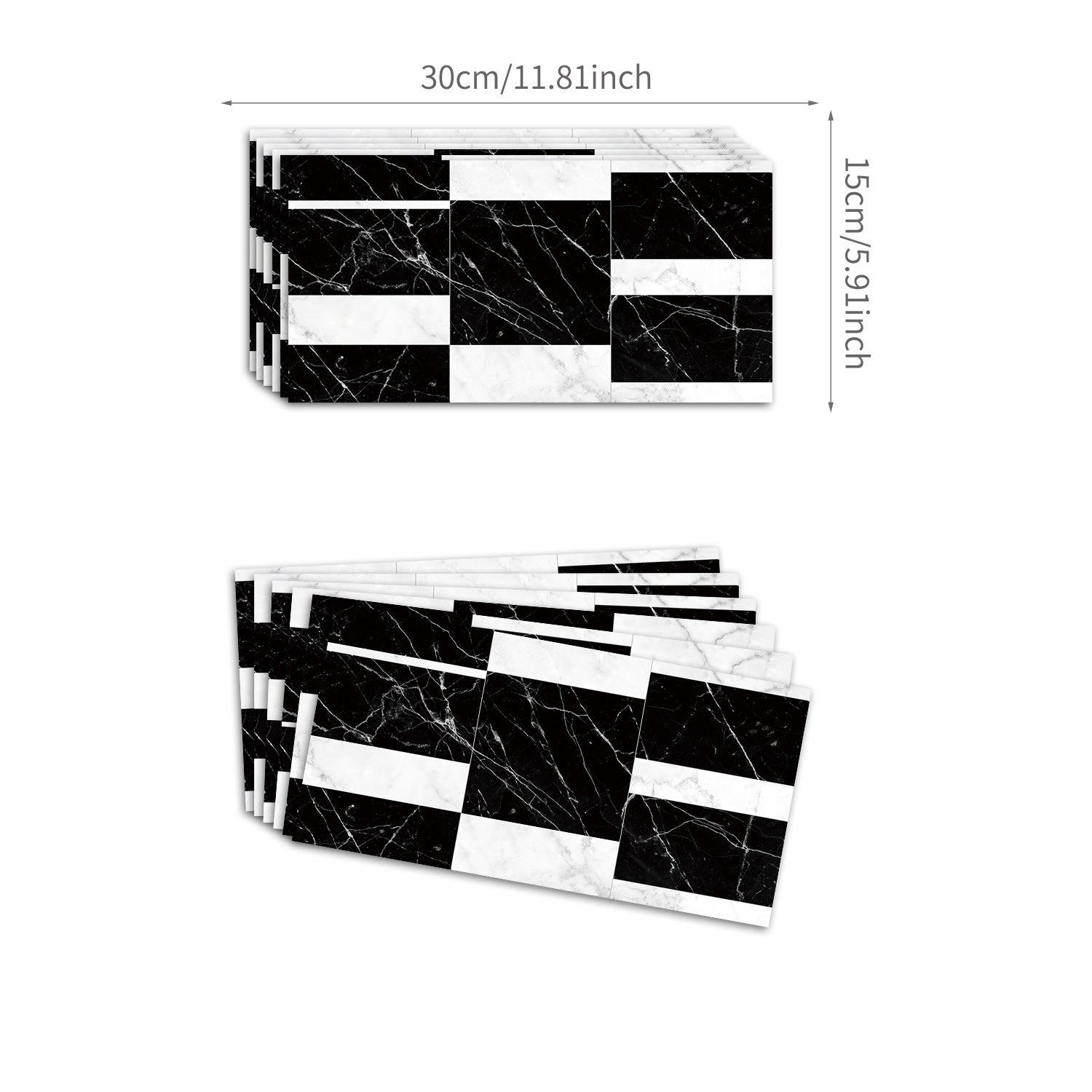 Funlife City Lights Thickened Brick Stickers Mosaic Marble Kitchen Background Wall Tile Stickers