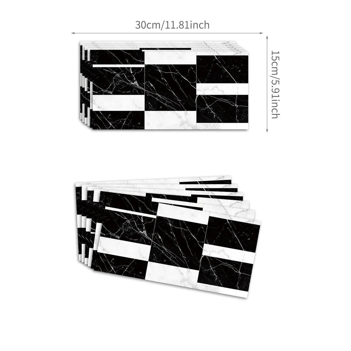 Funlife City Lights Thickened Brick Stickers Mosaic Marble Kitchen Background Wall Tile Stickers - Shello's Creative Boutique