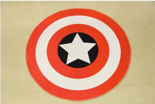 Red & White Circle Star Cartoon Rug – Playful & Stylish Home Décor - Shello's Creative Boutique