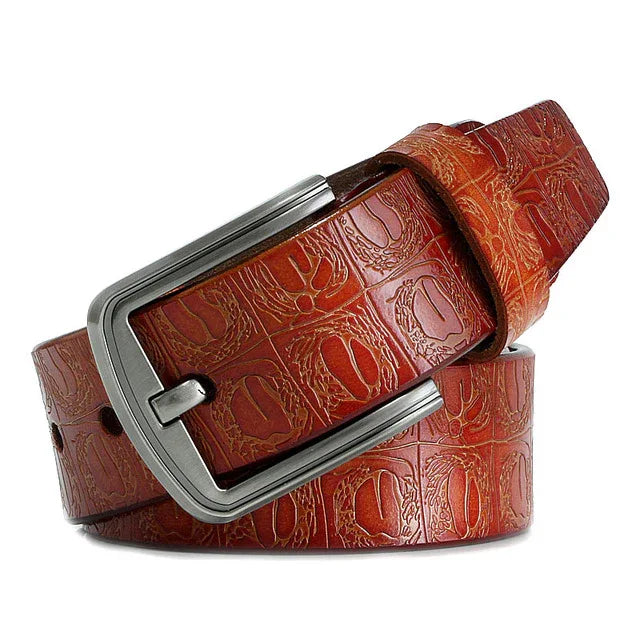 Pin Buckle Genuine Leather Cowhide Belt Jeans Belts For Men - Shello's Creative Boutique