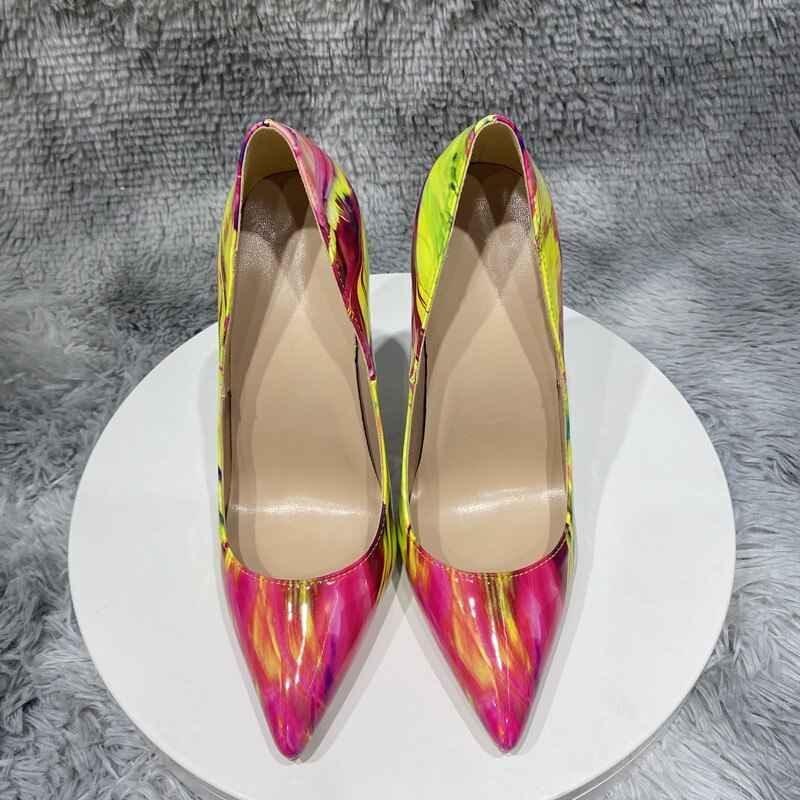 12cm Heel Colorful Pointed Toe High Heels Stilettos Pumps - Shello's Creative Boutique