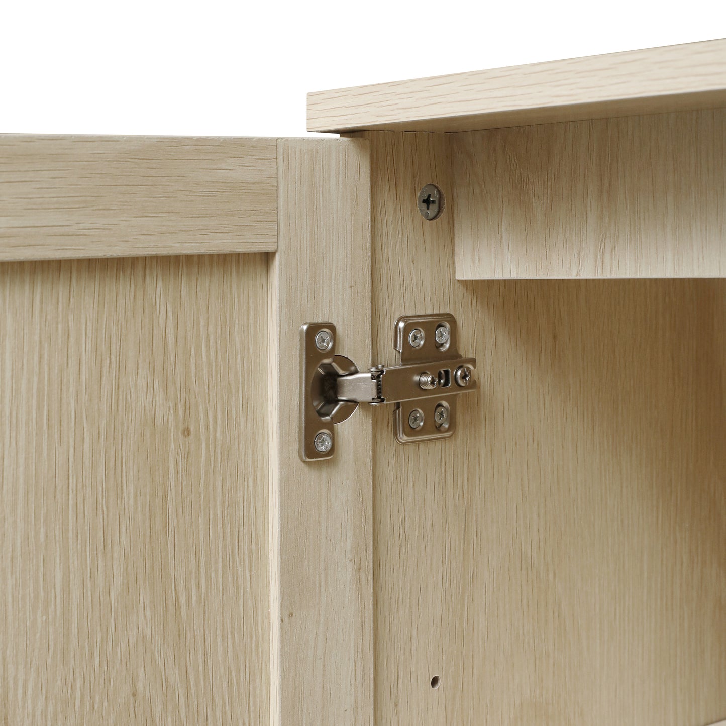 Luxury Rattan 4-Door Storage Cabinet - Large Sideboard Buffet with Elegant Design