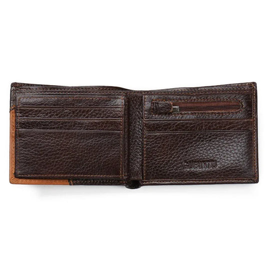 GUBINTU Genuine Leather Men Wallets Coin Pocket Zipper Real Men's Leather Wallet with Coin High Quality Male Purse cartera - Shello's Creative Boutique