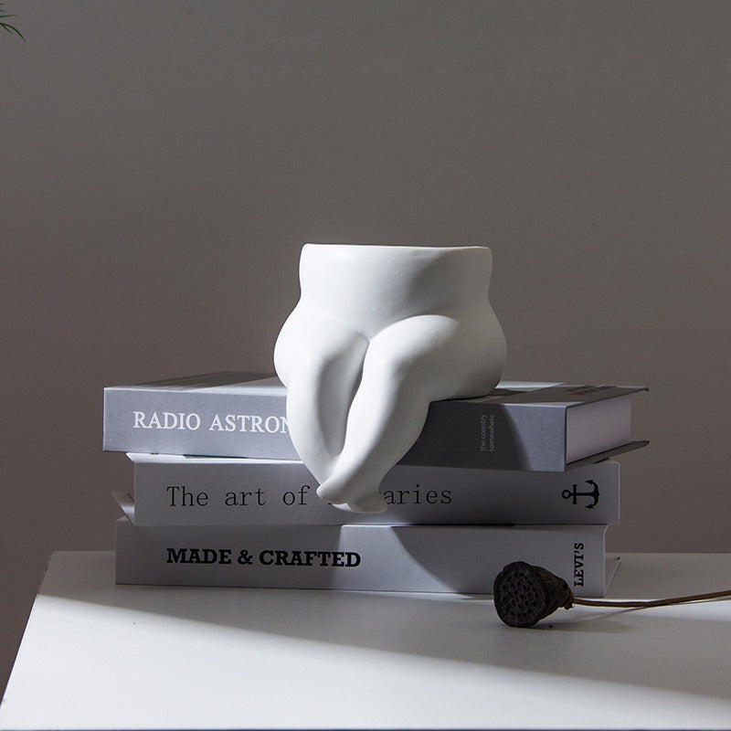 Human Body Shape Flower Vase Nordic Ceramic Flower Pot Home Garden Room Art Decoration eprolo