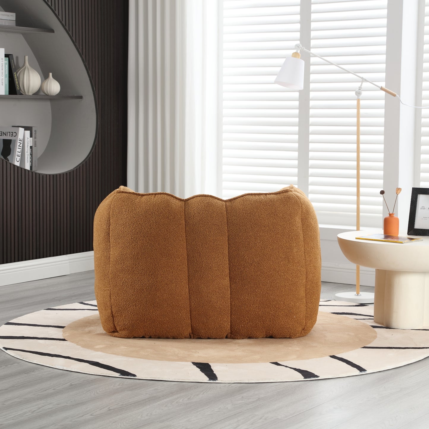 Soft Bean Bag Chair with High Resilient Foam(Chips)for living room and bedroom Comfortable Square Lazy Sofa with Footstool eprolo