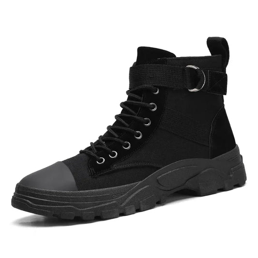 High top Martin boots for teenagers, fashionable and trendy casual board shoes, round toe lace up shoes for men - Shello's Creative Boutique
