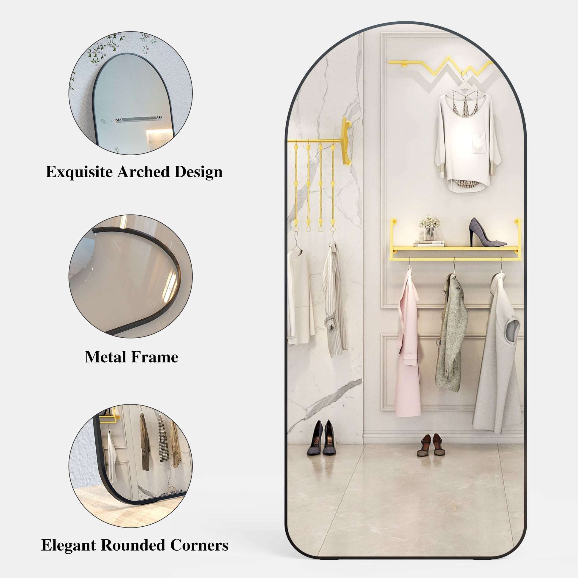 71"×32" Big Full Body Mirror for Bedroom Oversized Floor Mirror Large Standing Mirror Living Room Dressing Mirror Leaning Agains eprolo