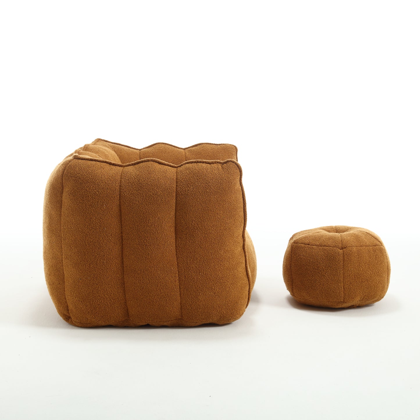 Soft Bean Bag Chair with High Resilient Foam(Chips)for living room and bedroom Comfortable Square Lazy Sofa with Footstool eprolo