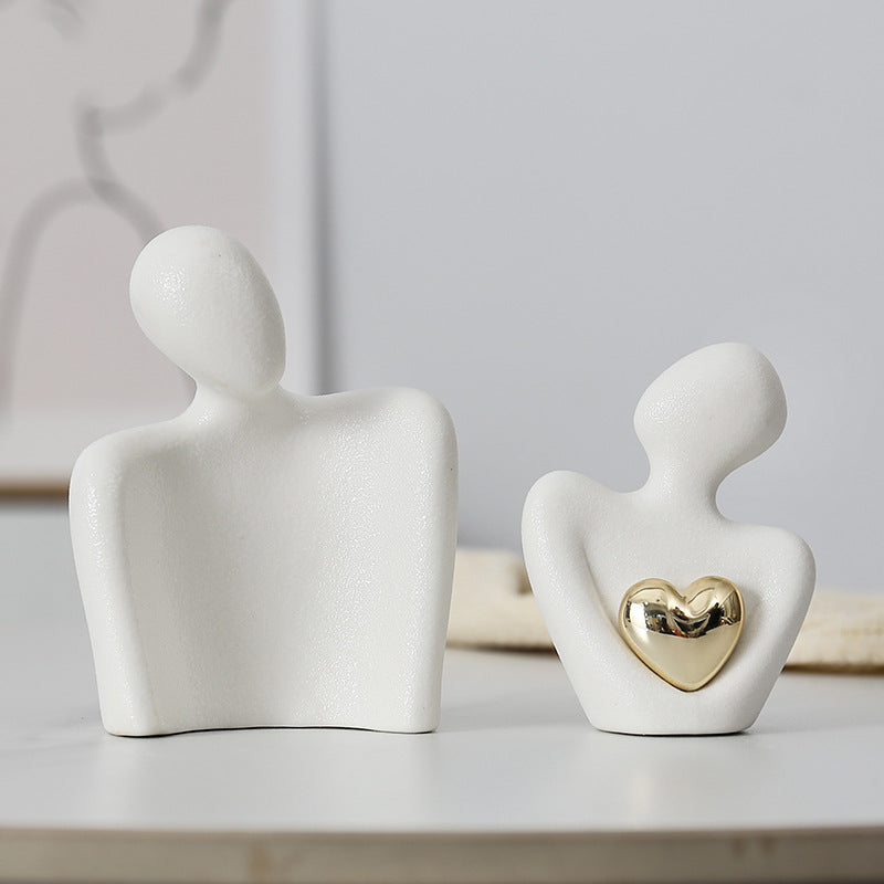 Creative couple figure decoration Newlywed home decoration Lover sculpture decoration figure desktop living room bookshelf decor
