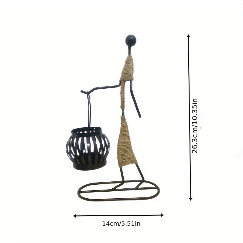 European Wrought Iron Candle Holder - Elegant Dining Table Centerpiece