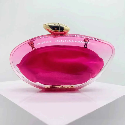 Modern Acrylic Minimalist Clutch - Transparent Evening Handbag - Shello's Creative Boutique
