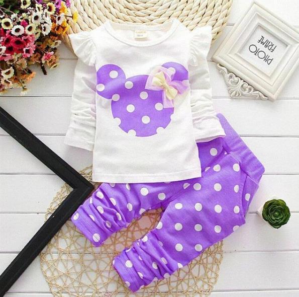 Girls Clothing Sets Winter Girls Clothes Set T-shirt+pants 2 pcs Kids Clothes Girl Sport Suit Children Clothes 6M-24M eprolo