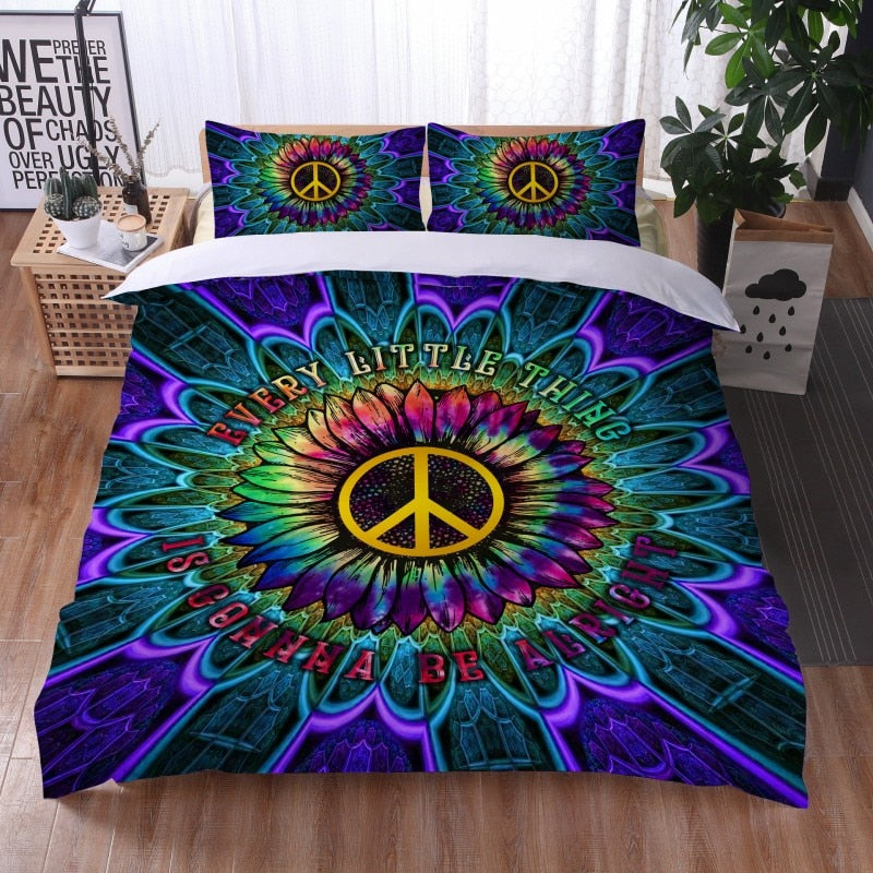Fashionable 3 Pieces Bohemian Style Bedding Set Large Mandala Feather Printed Duvet Cover With Pillowcase Not Included Sheets eprolo
