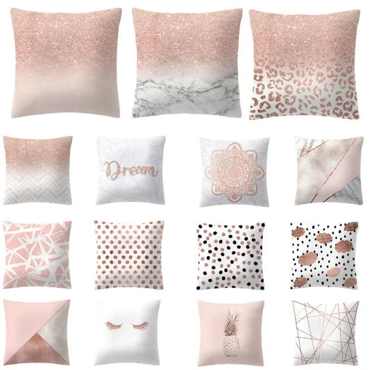 Rose Gold Pineapple Glitter Pillow Case - Glamorous 45x45cm Cushion Cover - Shello's Creative Boutique