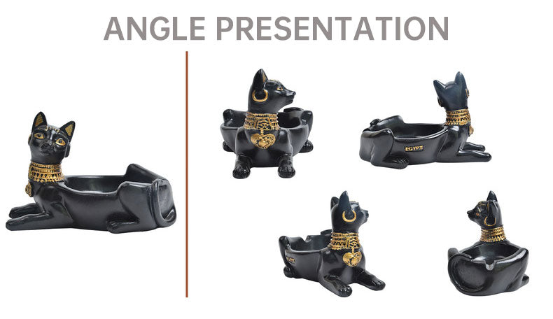 Ashtray Ornament Creative Egyptian Anubis & Cat& pharaoh Ashtray Resin Crafts office living room desktop home decoration eprolo