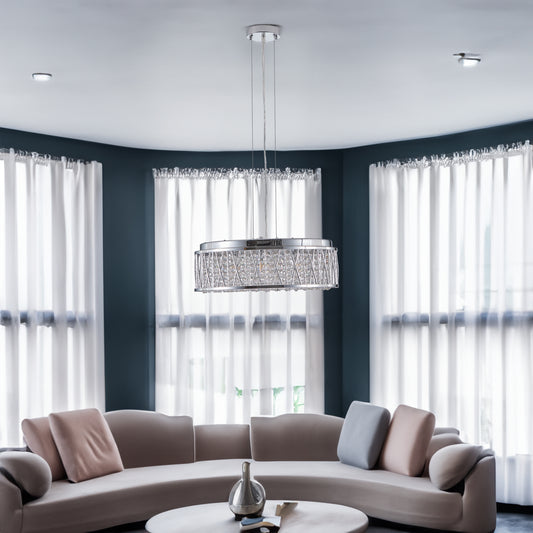 Modern Crystal Pendant 18.9-inch Aluminum+Iron Circular Ceiling Light Embedded Ceiling Fixture eprolo