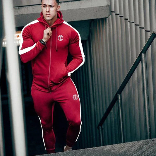Sport Man Tracksuit Running Gym Men Set Sport Clothing Set Joggers Fitness Bodybuilding Sports Suits Mens Hoodie+Pants Suit Men - Shello's Creative Boutique