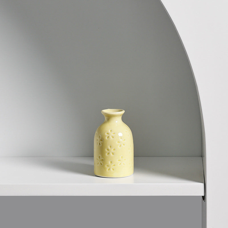 Ceramic Aromatherapy Bottle Creative Home Mini Ceramic Vase Ornament Decoration Hydroponic Vase Small Flower Arrangement eprolo