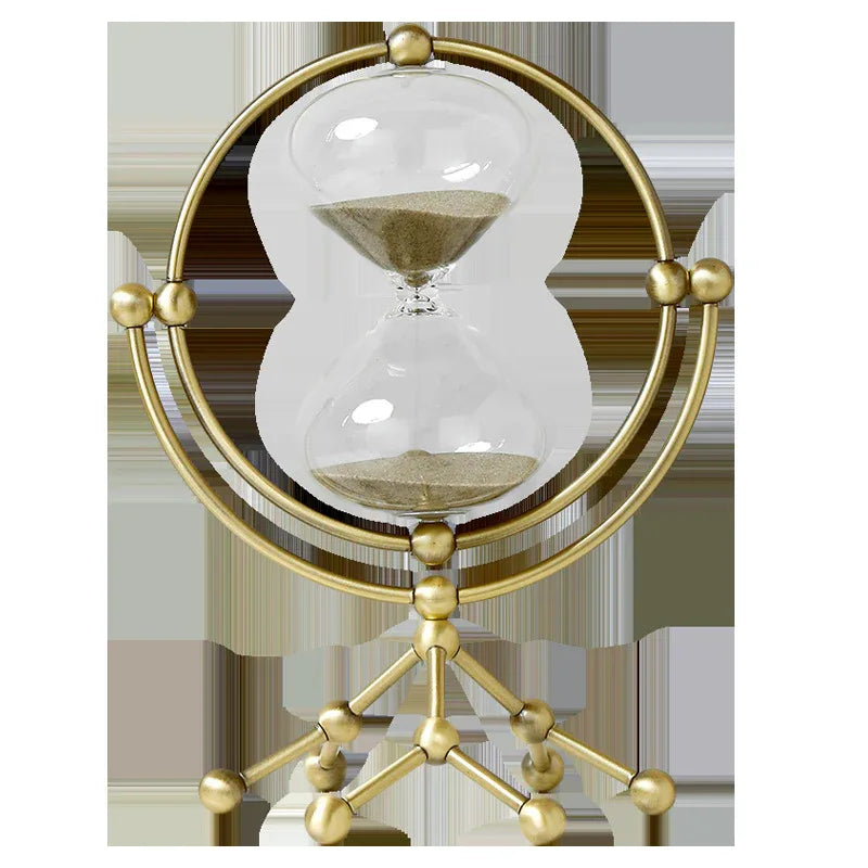 Nordic Light Luxury Rotating Hourglass – Exquisite Metal Crafts Decoration - Shello's Creative Boutique
