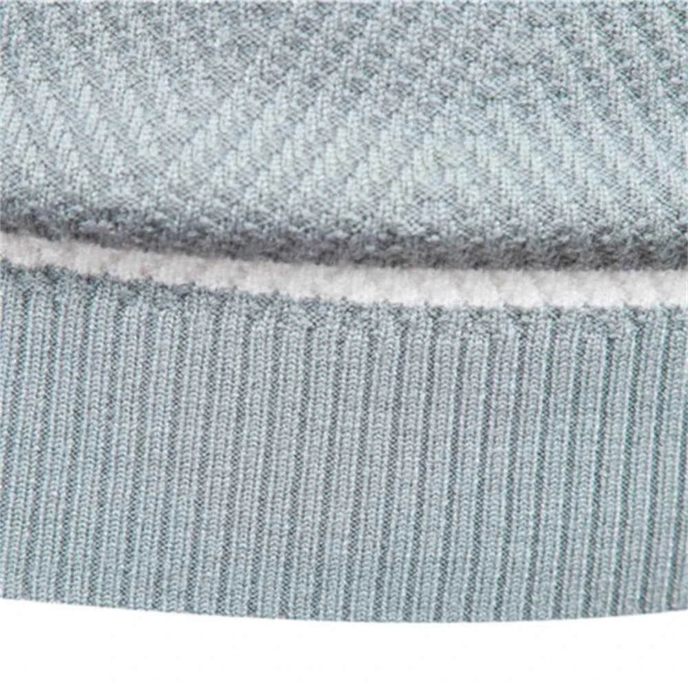 New Autumn Pullover Men's O-neck Patchwork Long Sleeve Warm Slim Sweaters Casual Fashion Sweater