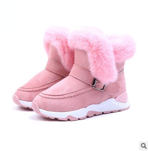 Children Boots Shoes New Winter Plush Warm Martin Boys Shoes Fashion Leather Soft Fleece Antislip Girls Boots eprolo