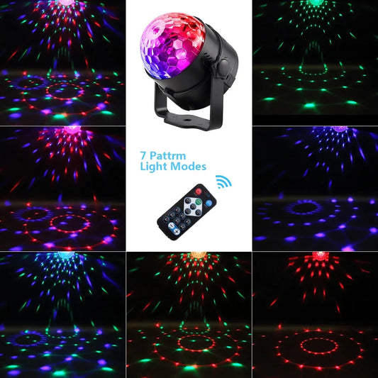 Led Disco Light Stage Lights DJ Disco Ball Lumiere Sound Activated Laser Projector - Shello's Creative Boutique
