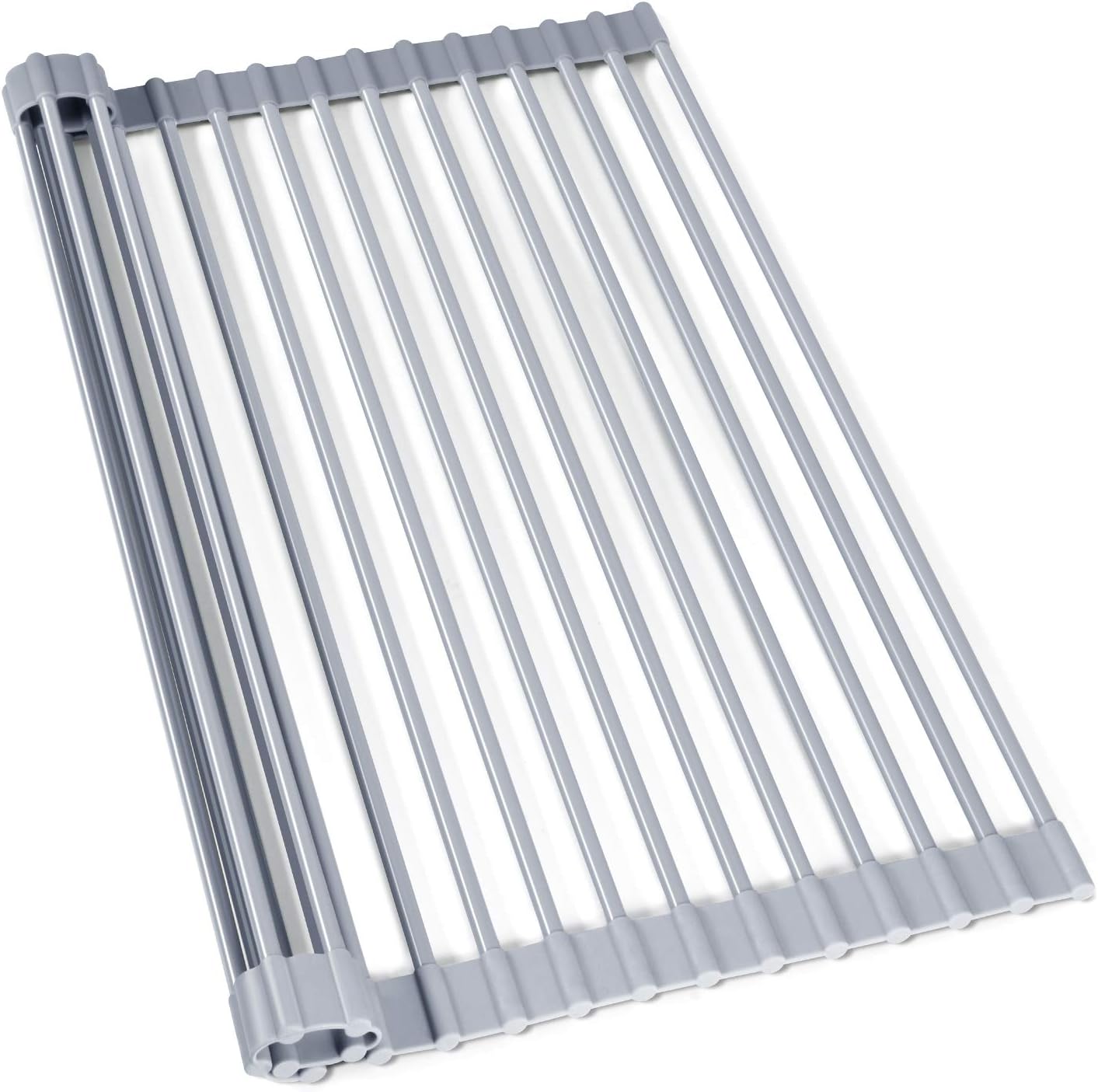 Roll Up Dish Drying Rack, Over The Sink Dish Drying Rack Kitchen Rolling Dish Drainer, Foldable Sink Rack Mat Stainless Steel Wi eprolo