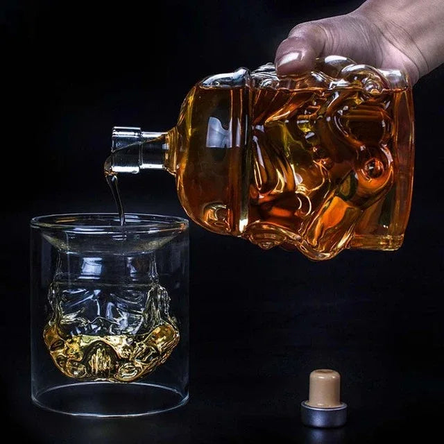 650ml Star Wars White Soldier Glass Jug Storm Trooper Spirit Bottle Empty Crystal Wine Glass Bottle Glass Cup Home Bar Tools - Shello's Creative Boutique